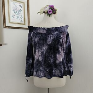 NWT American Eagle Off Shoulder Crushed Velvet Top